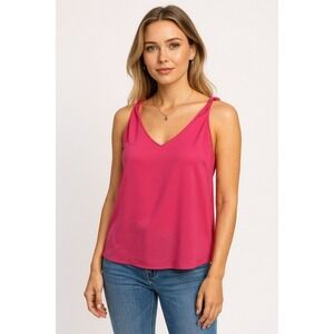 Banana Republic Silk Tank Top‎ Women's Size 8 Hot Pink Resort Cocktail Coquette